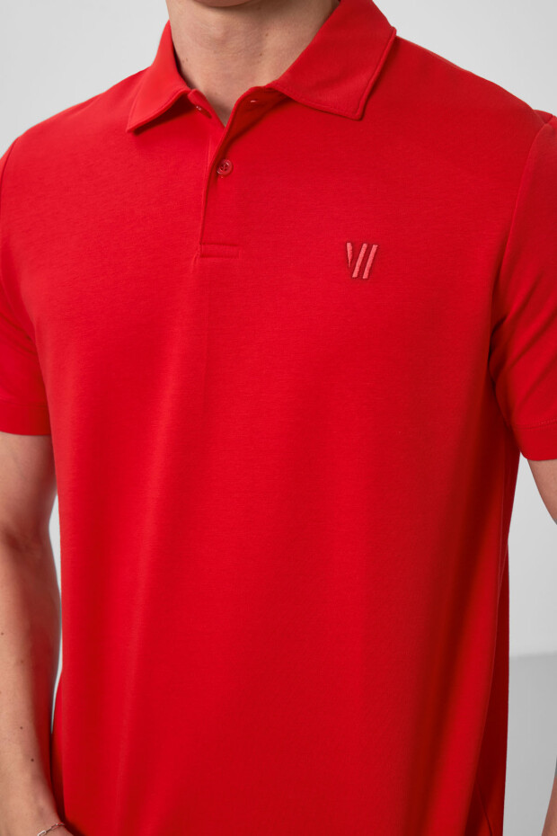 Kırmızı Standart Kalıp Basic Polo Yaka Erkek T-Shirt - 87768 - 3