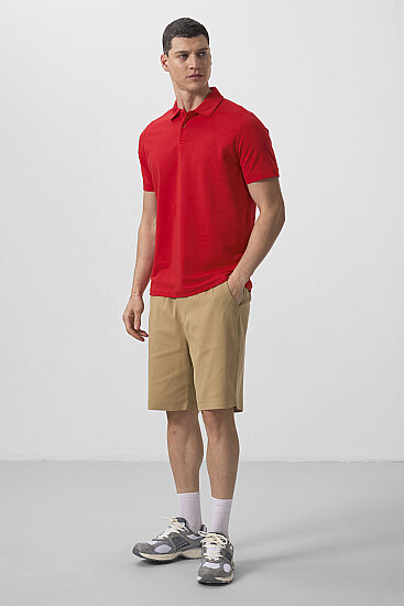 Kırmızı Standart Kalıp Basic Polo Yaka Erkek T-Shirt - 87768 - TOMMYLIFE (1)