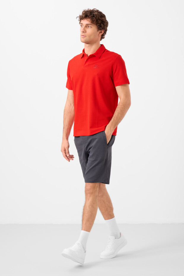 Kırmızı Standart Kalıp Basic Polo Yaka Erkek T-Shirt - 87748