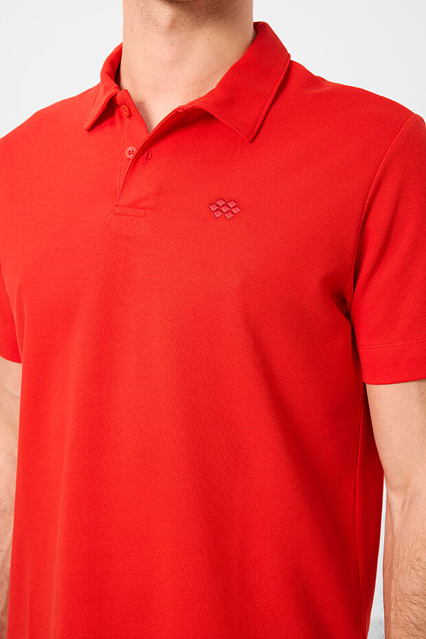 Kırmızı Standart Kalıp Basic Polo Yaka Erkek T-Shirt - 87748 - 5