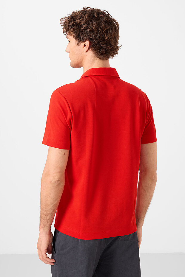 Kırmızı Standart Kalıp Basic Polo Yaka Erkek T-Shirt - 87748 - 6
