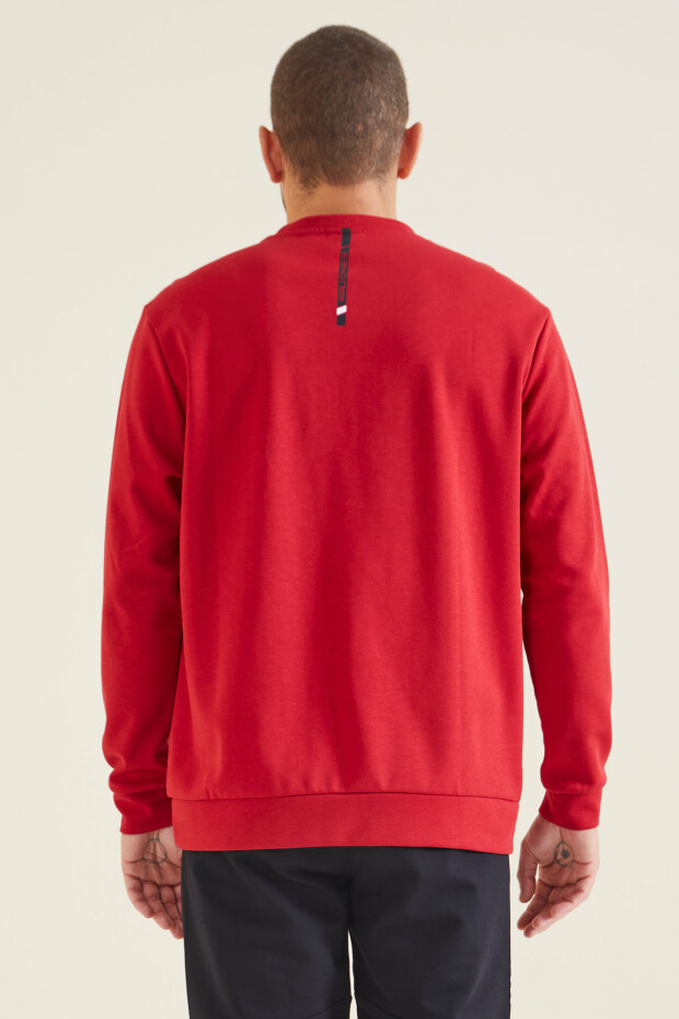 Urien Kırmızı Baskılı Erkek Sweatshirt - 88129