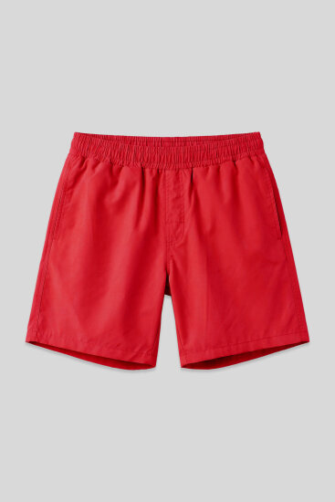 Kırmızı Hızlı Kuruyan Standart Fit Erkek Deniz Şortu - 81237 