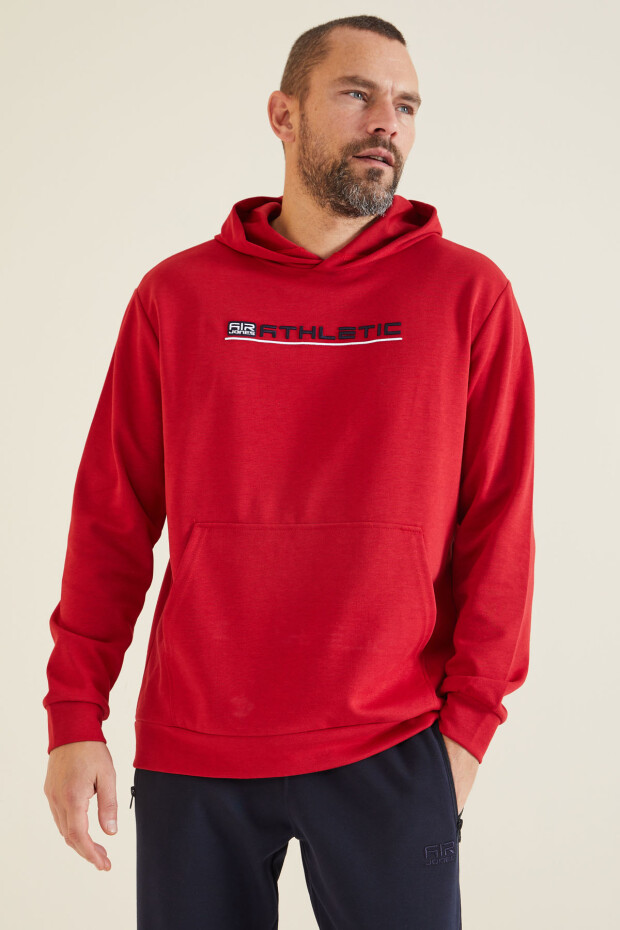 Pierce Kırmızı Kapüşonlu Erkek Sweatshirt - 88132