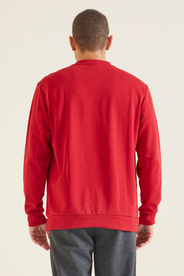 Lindon Kırmızı O Yaka Erkek Sweatshirt - 88130
