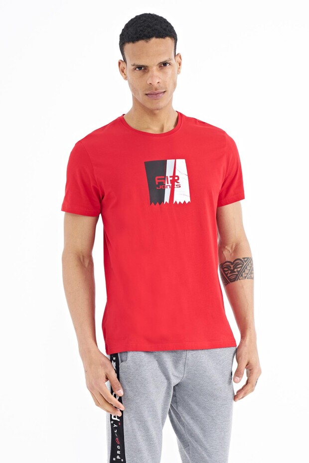 Frank Kırmızı Standart Kalıp Erkek T-Shirt - 88219