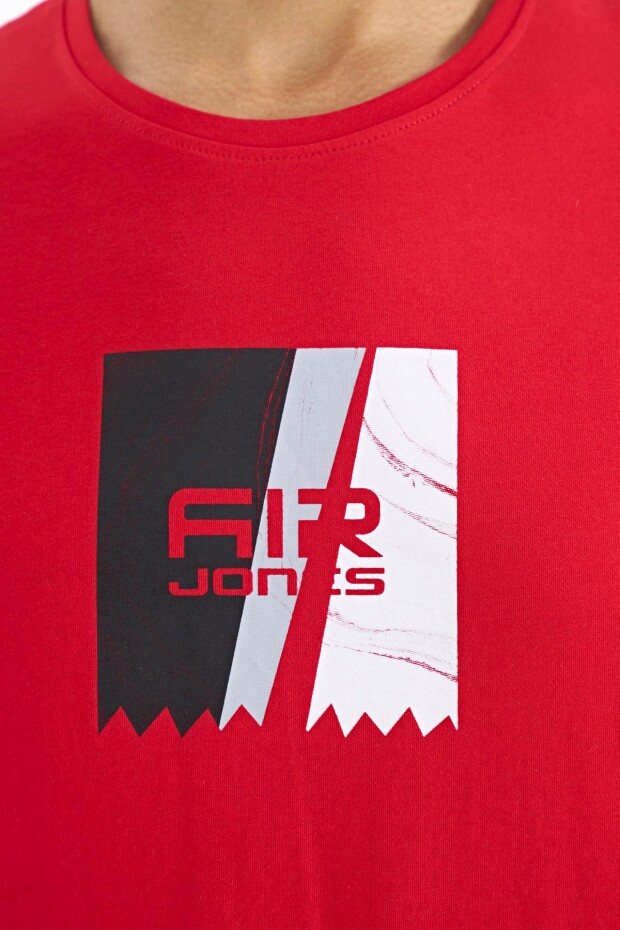 Frank Kırmızı Standart Kalıp Erkek T-Shirt - 88219
