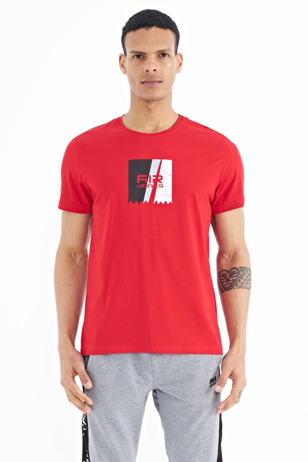 Frank Kırmızı Standart Kalıp Erkek T-Shirt - 88219