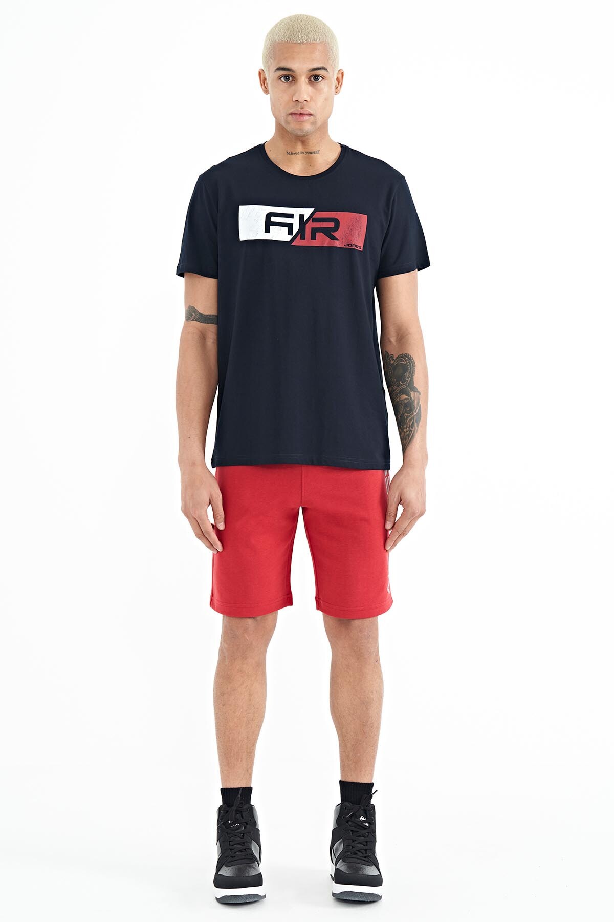 Alva Kırmızı Baskılı Erkek Şort - 81245 - Air Jones