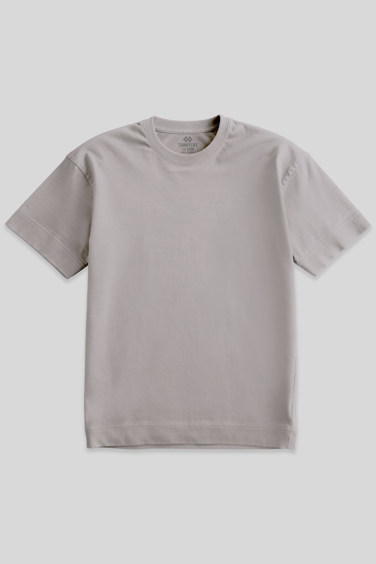 Koyu Bej Basic Kısa Kol O Yaka Büyük Beden Erkek T-Shirt - 88072 - TOMMYLIFE