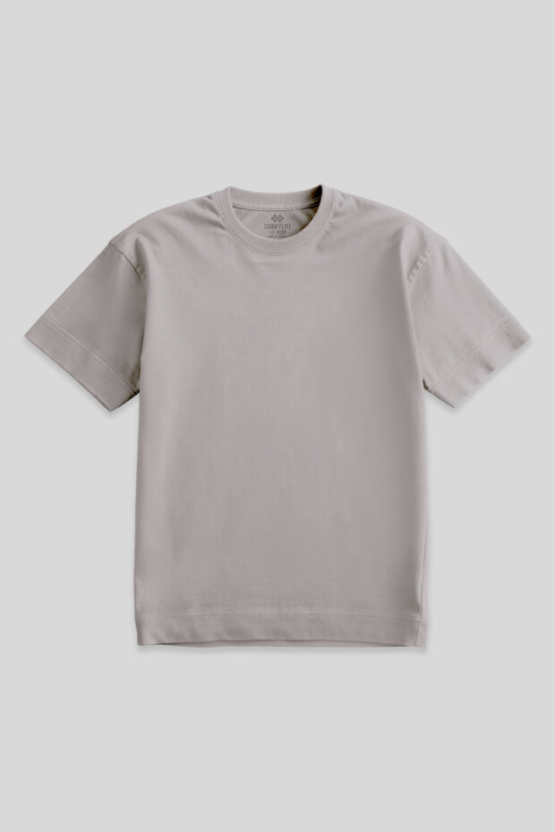 Koyu Bej Basic Kısa Kol O Yaka Büyük Beden Erkek T-Shirt - 88072 - 2