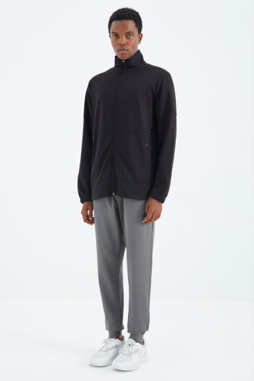 Koyu Gri Bağcıklı Cep Detaylı Rahat Kalıp Erkek Eşofman Alt - 84993 - TOMMYLIFE