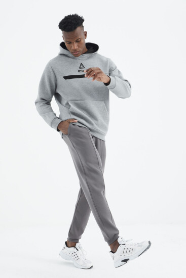 Koyu Gri Bağcıklı Ön Dikiş Detaylı Standart Kalıp Erkek Eşofman Alt - 84994 - TOMMYLIFE