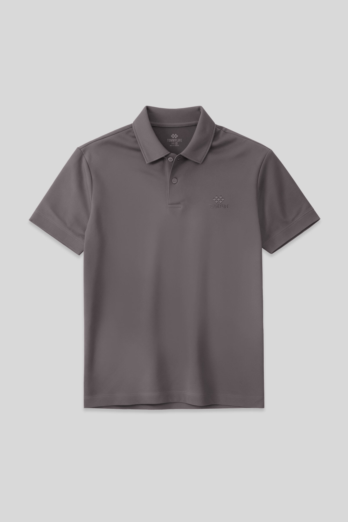 Koyu Gri Standart Kalıp Basic Polo Yaka Erkek T-Shirt - 87748 - TOMMYLIFE