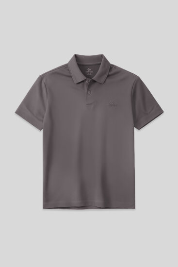 Koyu Gri Standart Kalıp Basic Polo Yaka Erkek T-Shirt - 87748 