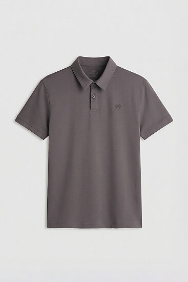 Koyu Gri Standart Kalıp Basic Polo Yaka Erkek T-Shirt - 87748 