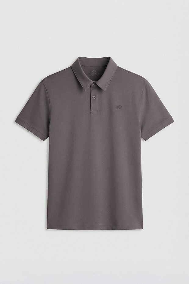 Koyu Gri Standart Kalıp Basic Polo Yaka Erkek T-Shirt - 87748 - 1