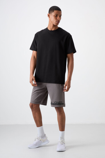 Albie Koyu Gri Standart Kalıp Erkek Şort - 81241 - Air Jones