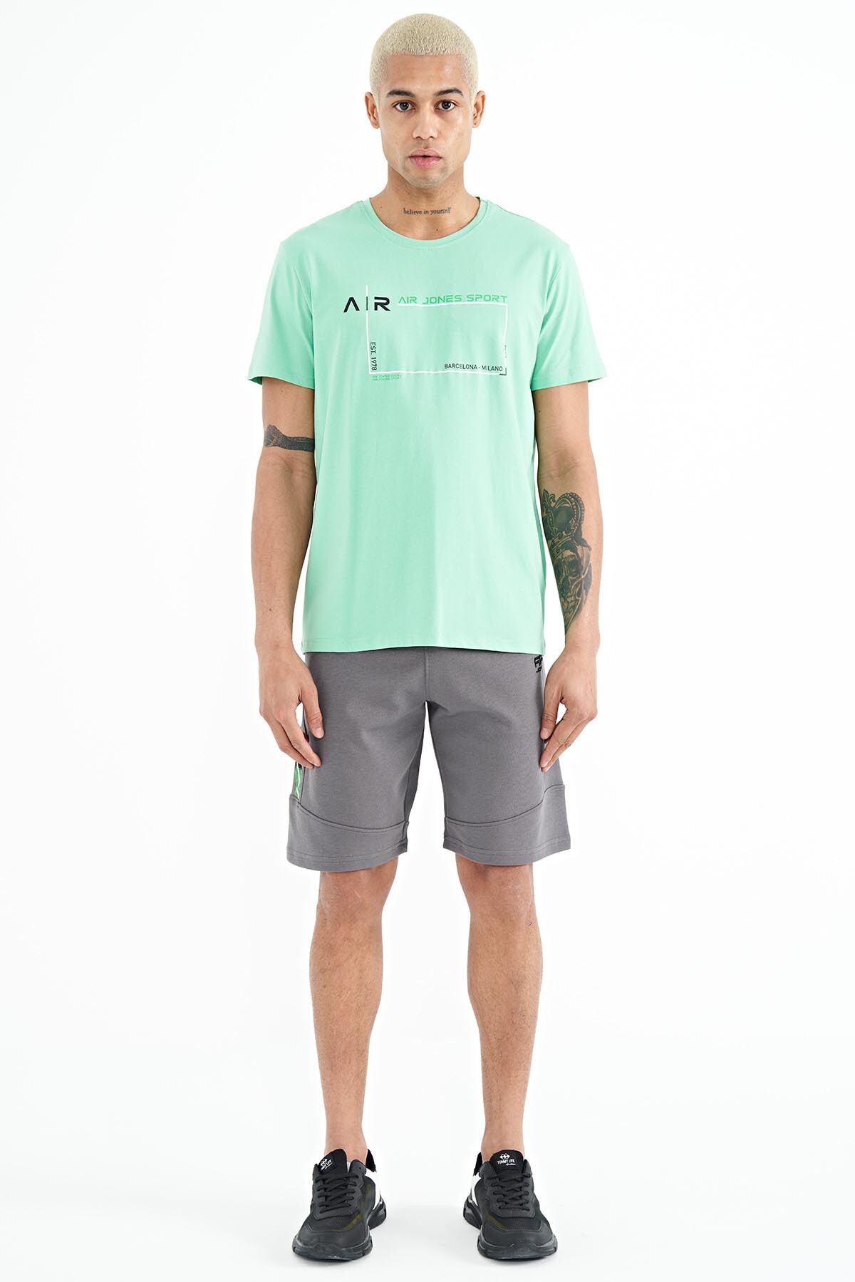 Amos Koyu Gri Baskılı Erkek Şort - 81246 - Air Jones (1)