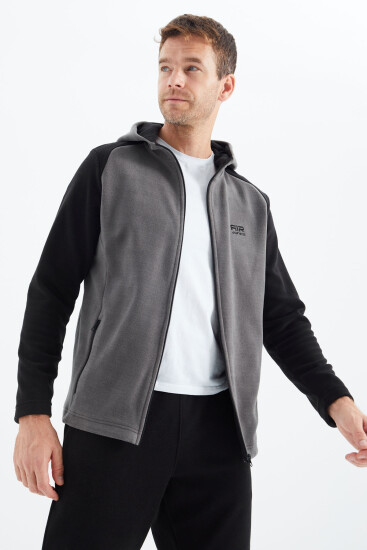 Connell Koyu Gri Rahat Kalıp Polar Erkek Sweatshirt - 88313 