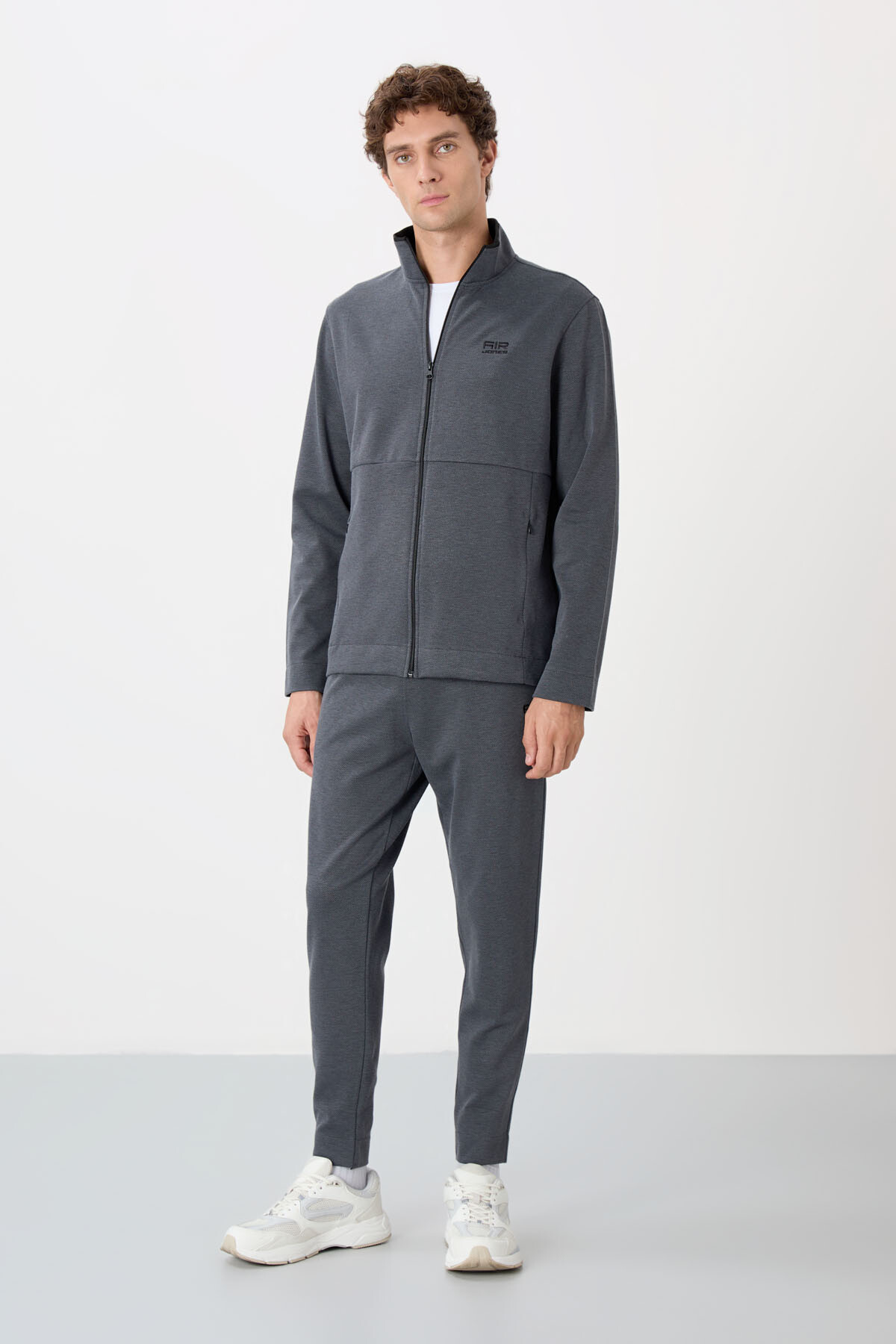 Carlos Koyu Gri Standart Kalıp Erkek Eşofman Takım - 85209 - Air Jones