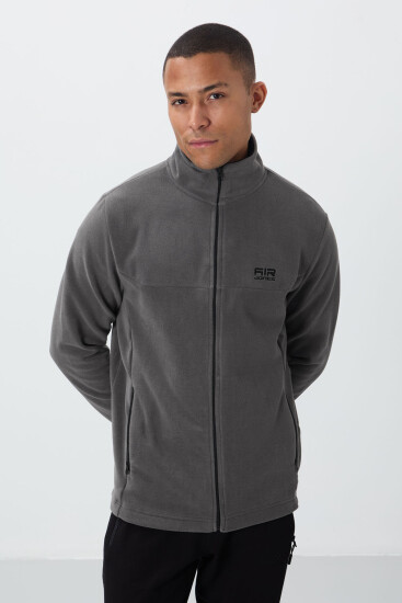 Hardy Koyu Gri Standart Kalıp Polar Erkek Sweatshirt - 88299 