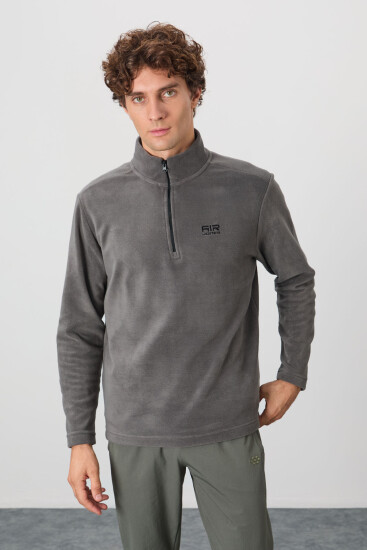 River Koyu Gri Dik Yaka Erkek Polar Sweatshirt - 88310 