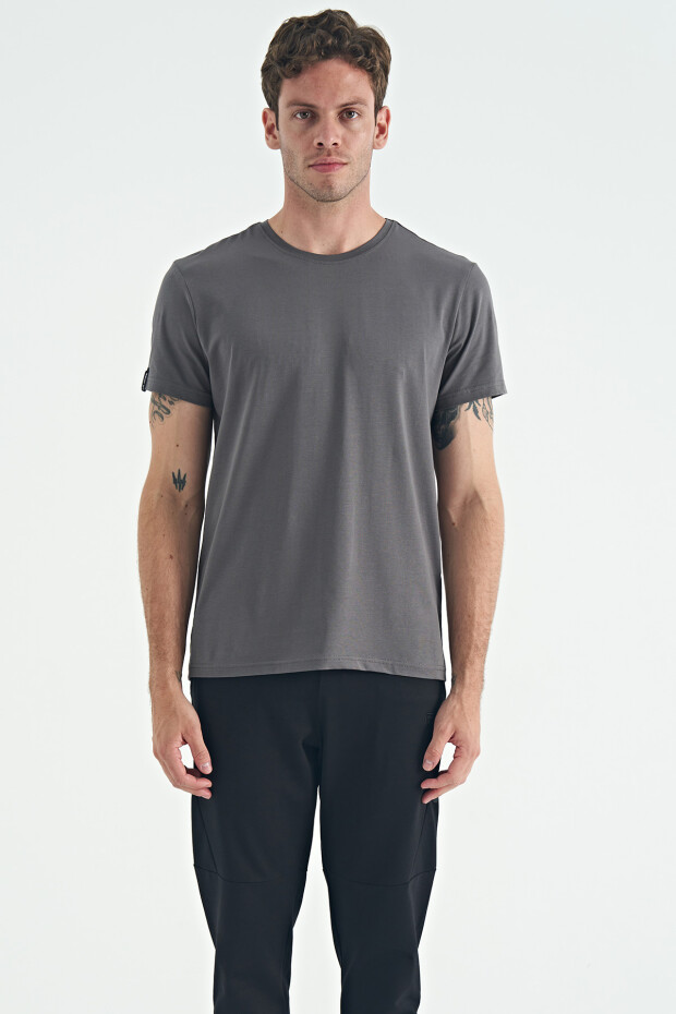 Calvin Koyu Gri Basic Erkek T-Shirt - 88245 - 1
