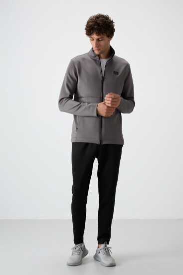 Bran Koyu Gri - Siyah Scuba Kumaş Erkek Eşofman Takım - 85199 - Air Jones (1)