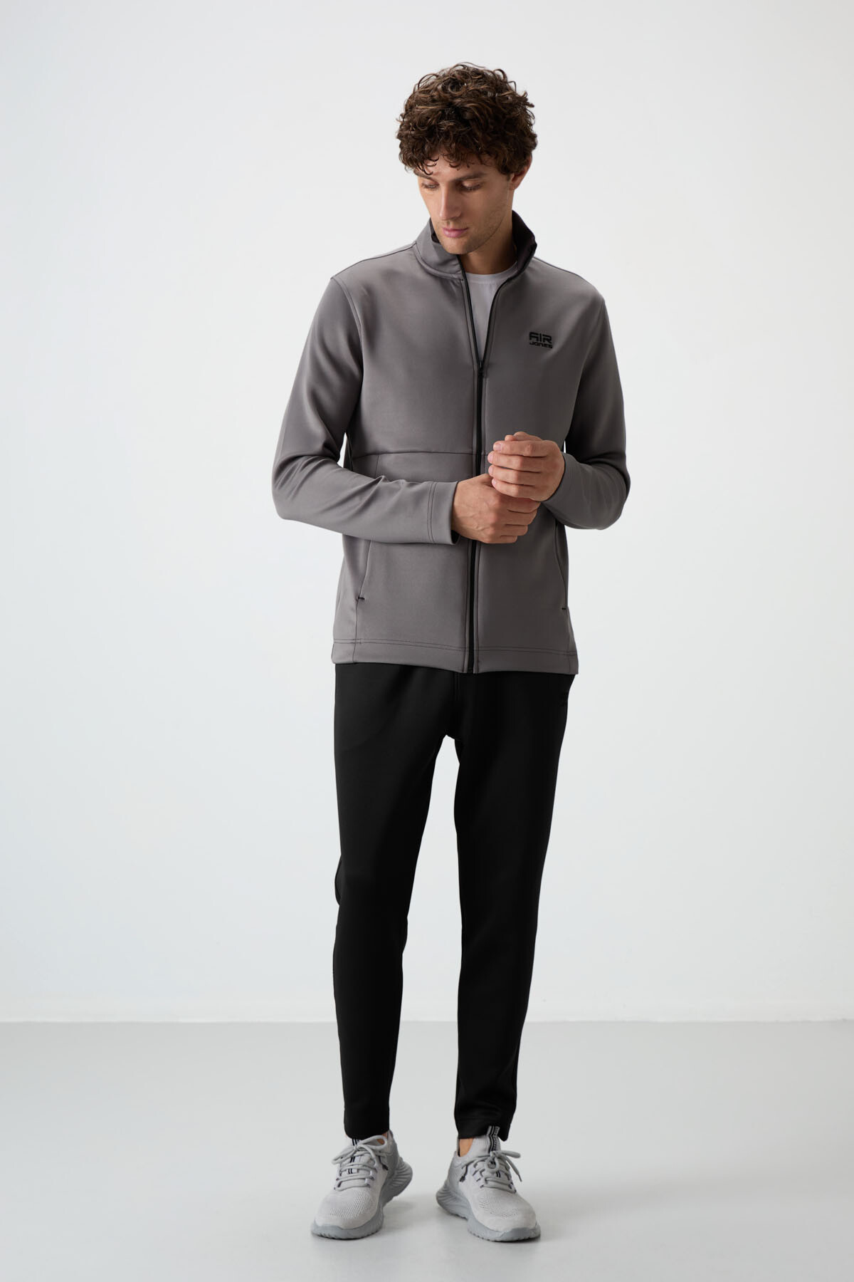 Bran Koyu Gri - Siyah Scuba Kumaş Erkek Eşofman Takım - 85199 - Air Jones (1)