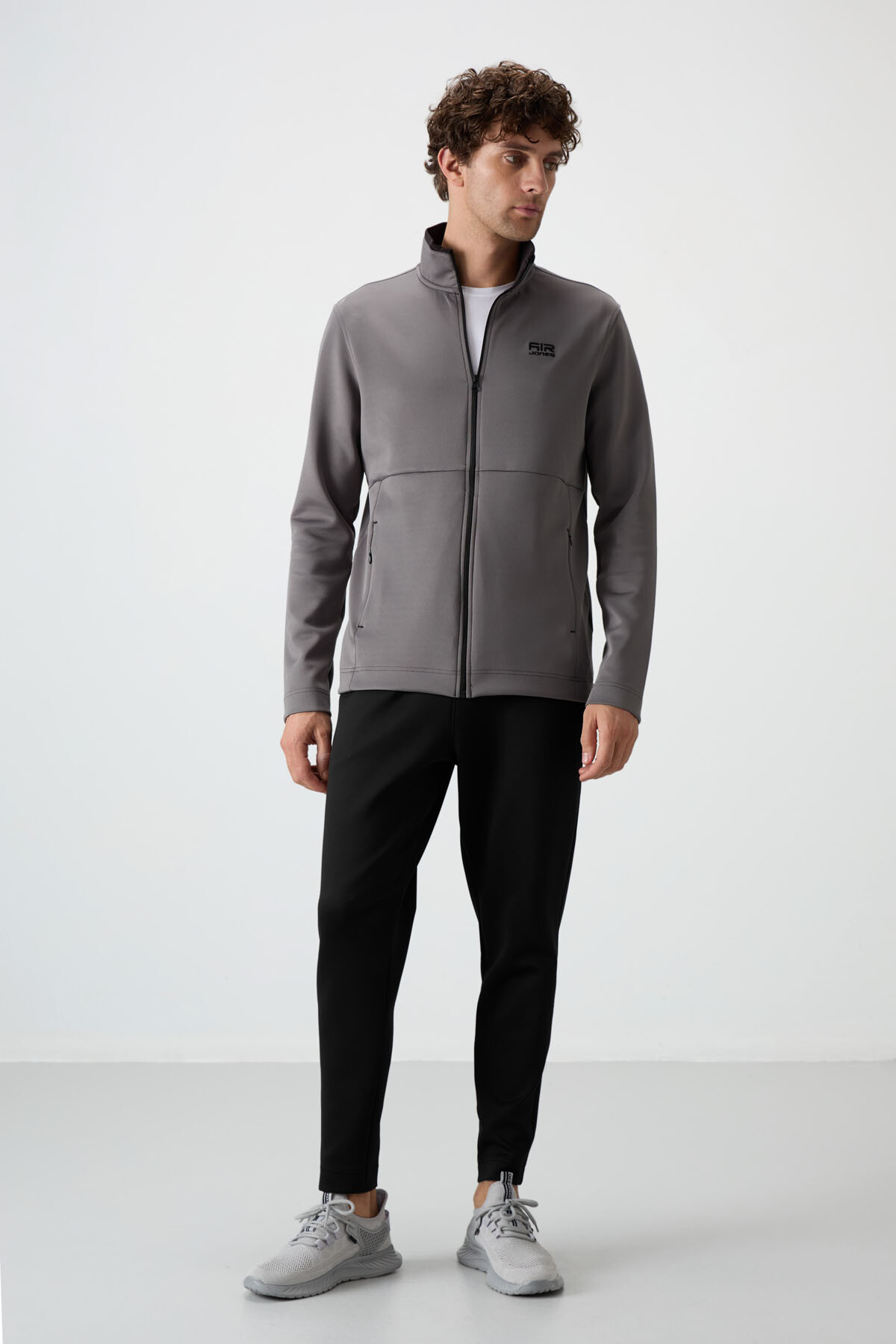 Bran Koyu Gri - Siyah Scuba Kumaş Erkek Eşofman Takım - 85199 - Air Jones