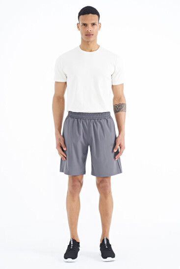 Koyu Gri Yan Cep Detaylı Lastikli Erkek Şort - 81238 - TOMMYLIFE (1)