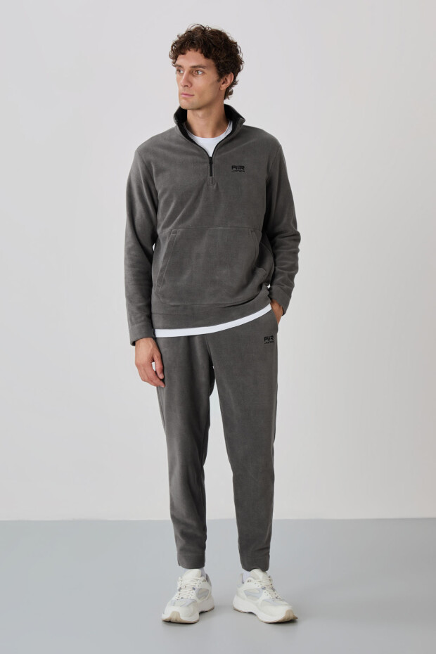 Carol Koyu Gri Polar Erkek Eşofman Takım - 85226 - 5