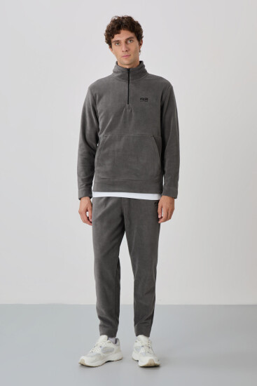 Carol Koyu Gri Polar Erkek Eşofman Takım - 85226 