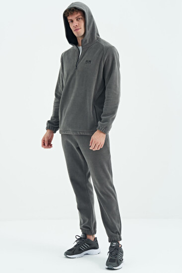 Hektor Koyu Gri Kapüşonlu Polar Erkek Eşofman Takım - 85227 - Air Jones (1)
