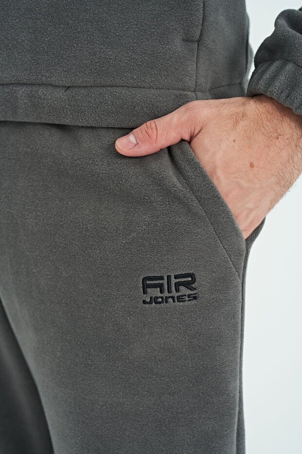 Hektor Koyu Gri Kapüşonlu Polar Erkek Eşofman Takım - 85227 - 6