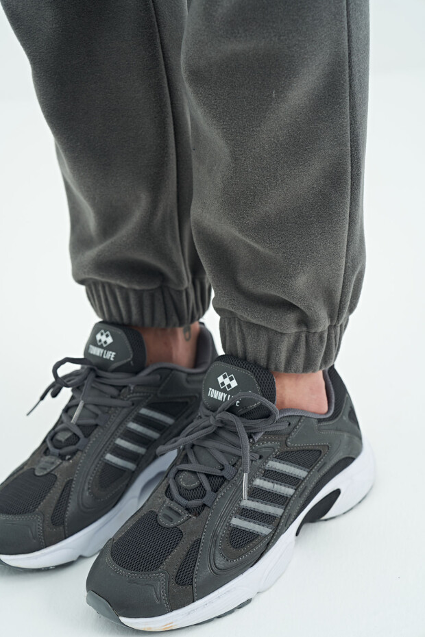 Hektor Koyu Gri Kapüşonlu Polar Erkek Eşofman Takım - 85227 - 7