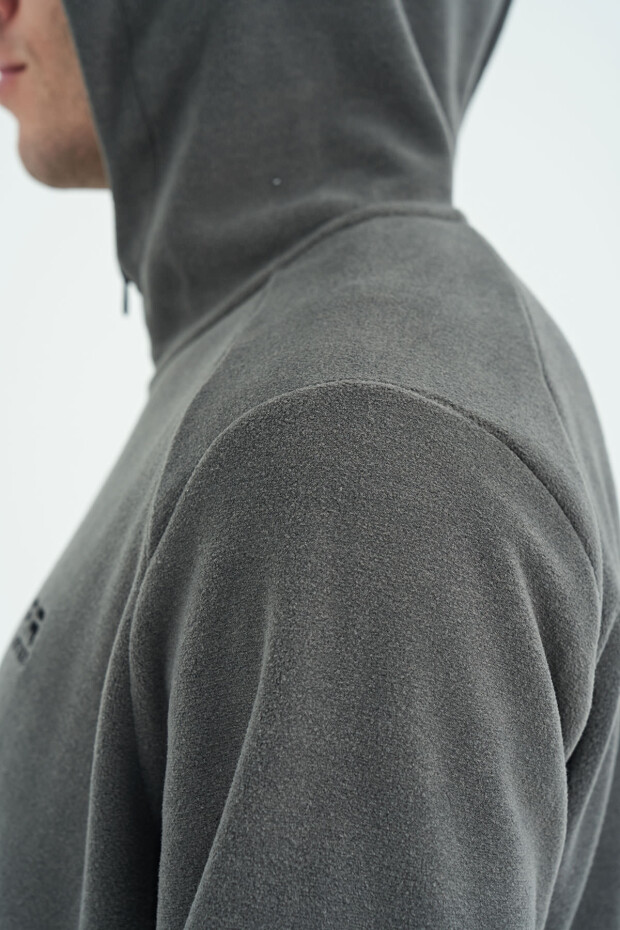 Hektor Koyu Gri Kapüşonlu Polar Erkek Eşofman Takım - 85227 - 8