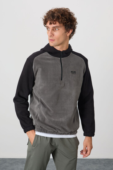 Ruby Koyu Gri Standart Kalıp Polar Erkek Sweatshirt - 88300 