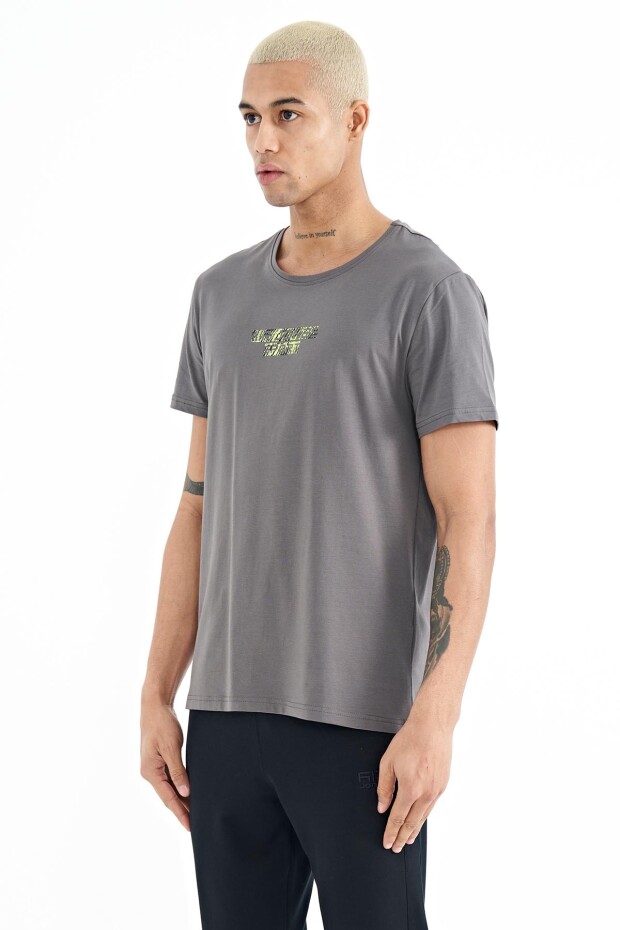 Harley Koyu Gri Standart Kalıp Erkek T-Shirt - 88203