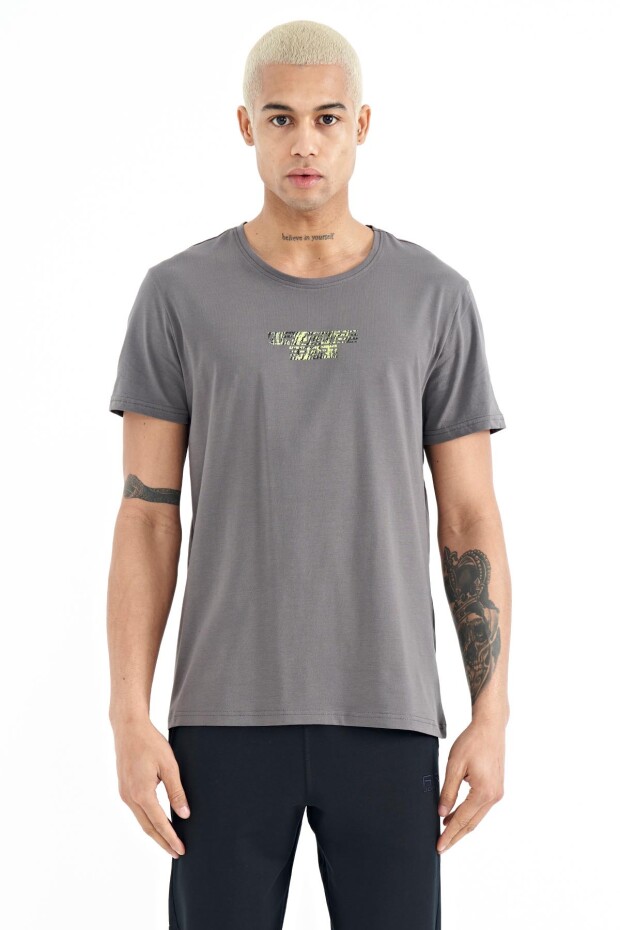 Harley Koyu Gri Standart Kalıp Erkek T-Shirt - 88203
