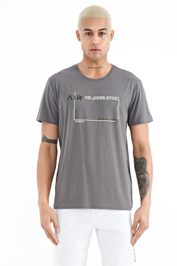 Otis Koyu Gri Standart Kalıp Erkek T-Shirt - 88228