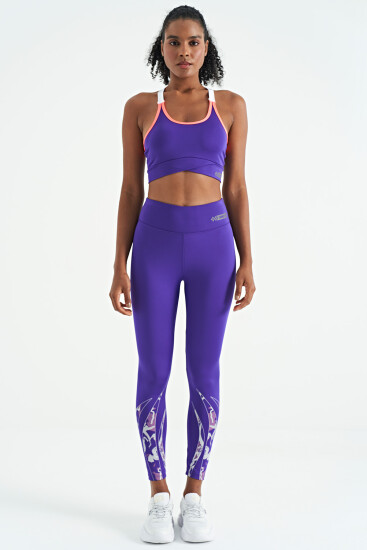 Koyu Mor Sırt Detaylı Askılı Dar Kalıp Kadın Büstiyer - 97254 - TOMMYLIFE (1)