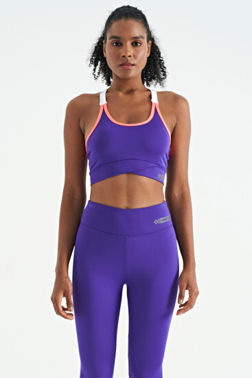 Koyu Mor Sırt Detaylı Askılı Dar Kalıp Kadın Büstiyer - 97254 - TOMMYLIFE