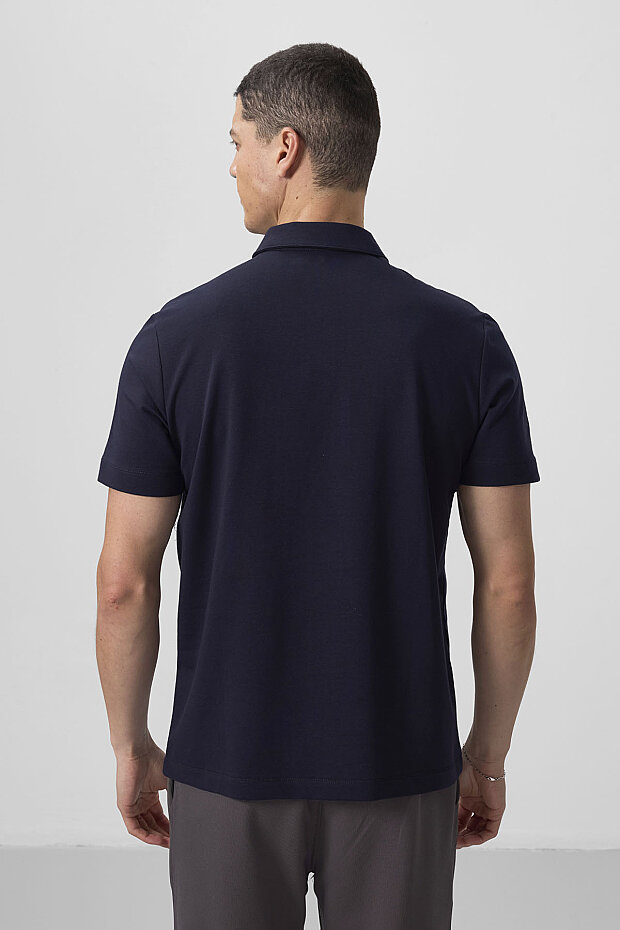 Lacivert Standart Kalıp Basic Polo Yaka Erkek T-Shirt - 87768 - 6