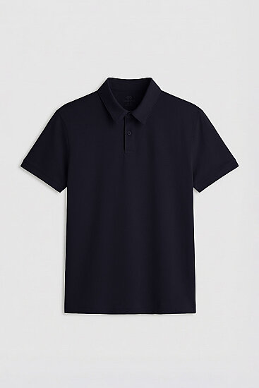 Lacivert Standart Kalıp Basic Polo Yaka Erkek T-Shirt - 87768 