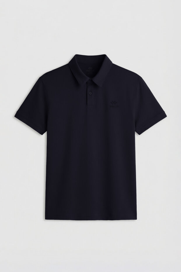 Lacivert Standart Kalıp Basic Polo Yaka Erkek T-Shirt - 87748 - 1
