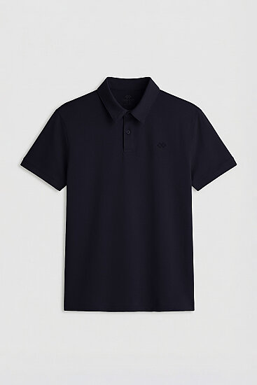 Lacivert Standart Kalıp Basic Polo Yaka Erkek T-Shirt - 87748 