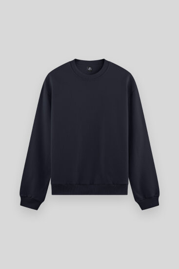 Lacivert Basic O Yaka Rahat Form Erkek Sweatshirt - 88053 