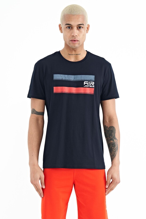 Donald Lacivert Standart Kalıp Erkek T-Shirt - 88217